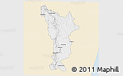 Classic Style 3D Map of Vondrozo, single color outside