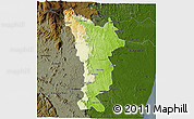 Physical 3D Map of Vondrozo, darken