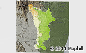 Physical 3D Map of Vondrozo, darken, semi-desaturated