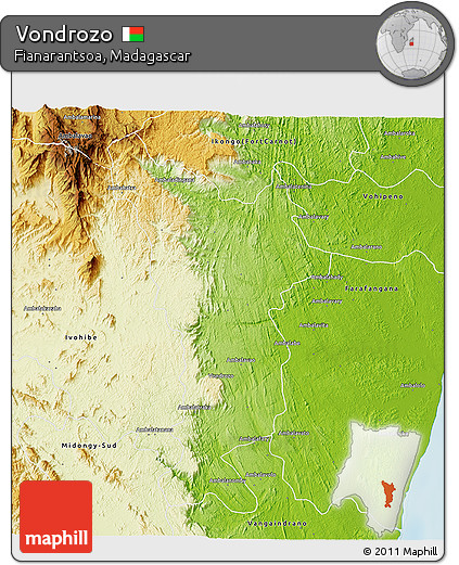 Physical 3D Map of Vondrozo