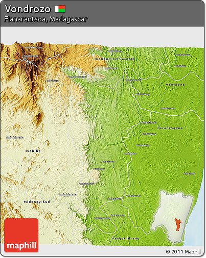 Physical 3D Map of Vondrozo