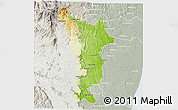 Physical 3D Map of Vondrozo, lighten, semi-desaturated