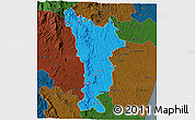 Political 3D Map of Vondrozo, darken