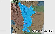 Political 3D Map of Vondrozo, darken, semi-desaturated