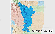 Political 3D Map of Vondrozo, lighten