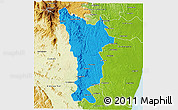 Political 3D Map of Vondrozo, physical outside