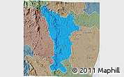 Political 3D Map of Vondrozo, semi-desaturated