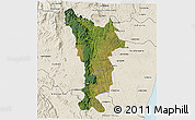 Satellite 3D Map of Vondrozo, shaded relief outside