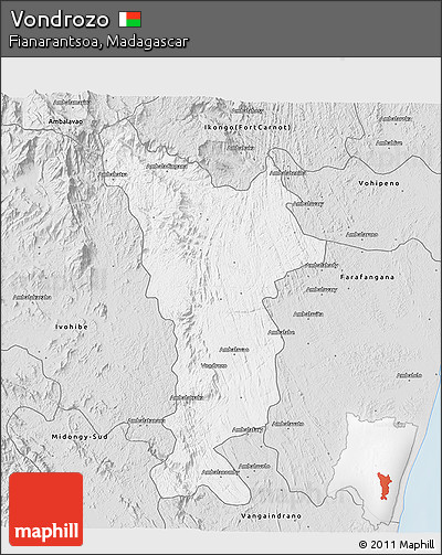 Silver Style 3D Map of Vondrozo