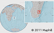 Gray Location Map of Vondrozo, hill shading