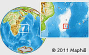 Physical Location Map of Vondrozo, highlighted country, within the entire country