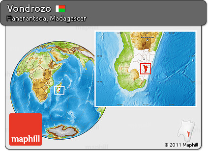Physical Location Map of Vondrozo, highlighted parent region