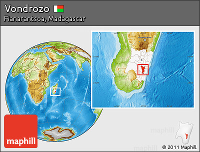 Physical Location Map of Vondrozo, highlighted parent region
