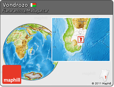 Physical Location Map of Vondrozo, highlighted parent region