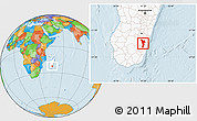 Political Location Map of Vondrozo, highlighted country