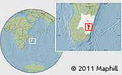 Savanna Style Location Map of Vondrozo, highlighted parent region, hill shading