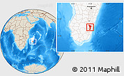 Shaded Relief Location Map of Vondrozo, highlighted country