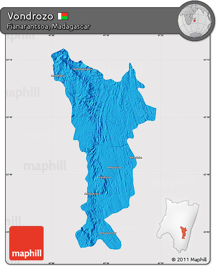 Political Map of Vondrozo, cropped outside