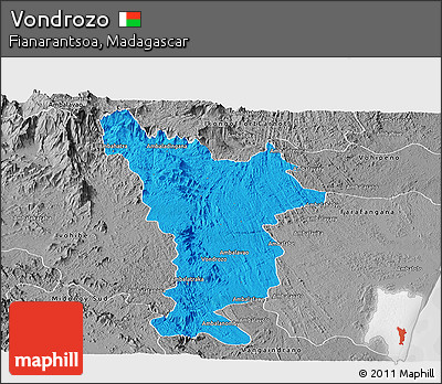 Political Panoramic Map of Vondrozo, desaturated