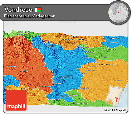 Political Panoramic Map of Vondrozo