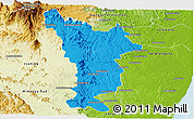 Political Panoramic Map of Vondrozo, physical outside