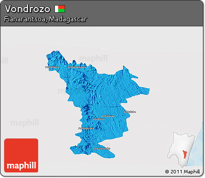 Political Panoramic Map of Vondrozo, single color outside
