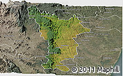 Satellite Panoramic Map of Vondrozo, semi-desaturated