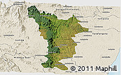 Satellite Panoramic Map of Vondrozo, shaded relief outside
