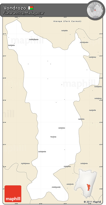 Classic Style Simple Map of Vondrozo