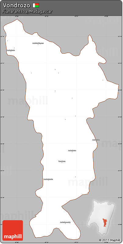 Gray Simple Map of Vondrozo, cropped outside