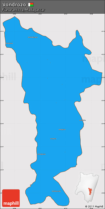 Political Simple Map of Vondrozo, cropped outside