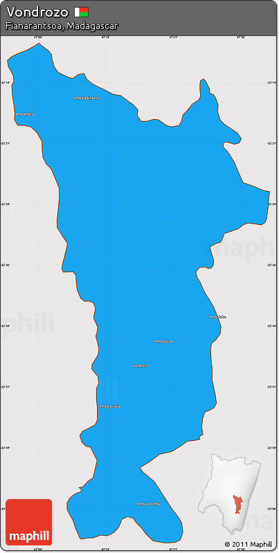 Political Simple Map of Vondrozo, cropped outside
