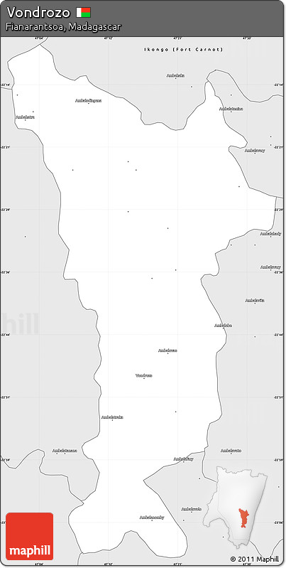 Silver Style Simple Map of Vondrozo