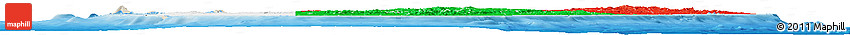 Flag Horizon Map of Madagascar, shaded relief outside, bathymetry sea