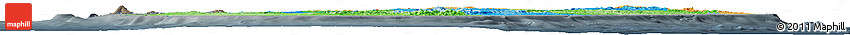 Political Horizon Map of Madagascar, darken, semi-desaturated
