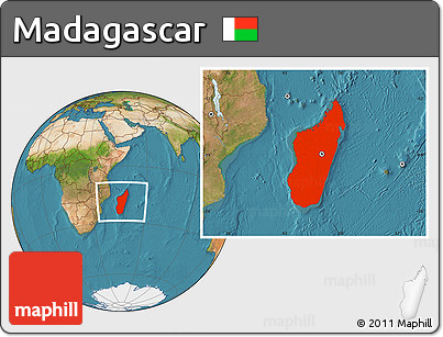 Satellite Location Map of Madagascar