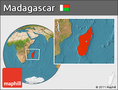 Satellite Location Map of Madagascar