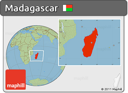 Savanna Style Location Map of Madagascar