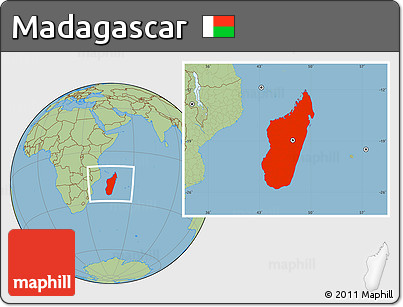 Savanna Style Location Map of Madagascar