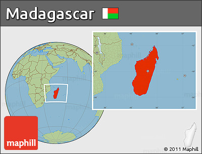 Savanna Style Location Map of Madagascar