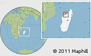 Savanna Style Location Map of Mahajanga Urban, highlighted country, within the entire country