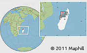 Savanna Style Location Map of Mahajanga Urban, highlighted country, highlighted parent region, within the entire country