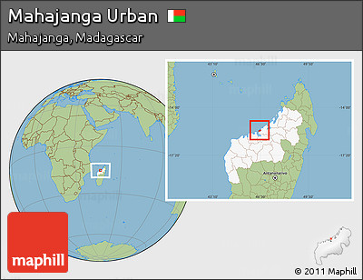 Savanna Style Location Map of Mahajanga Urban, highlighted parent region