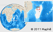 Shaded Relief Location Map of Mahajanga Urban, highlighted country, within the entire country