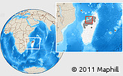 Shaded Relief Location Map of Mahajanga Urban, highlighted country, highlighted parent region, within the entire country