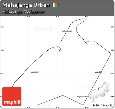 Blank Simple Map of Mahajanga Urban, cropped outside