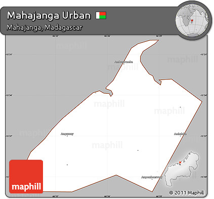 Gray Simple Map of Mahajanga Urban, cropped outside