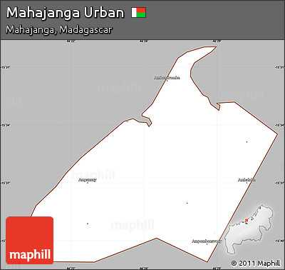 Gray Simple Map of Mahajanga Urban, cropped outside
