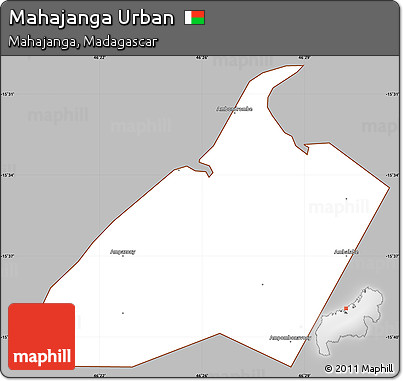 Gray Simple Map of Mahajanga Urban, cropped outside