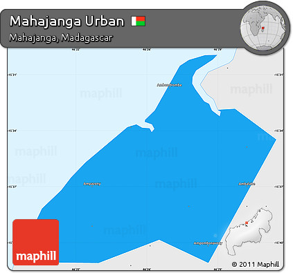 Political Simple Map of Mahajanga Urban, single color outside, borders and labels